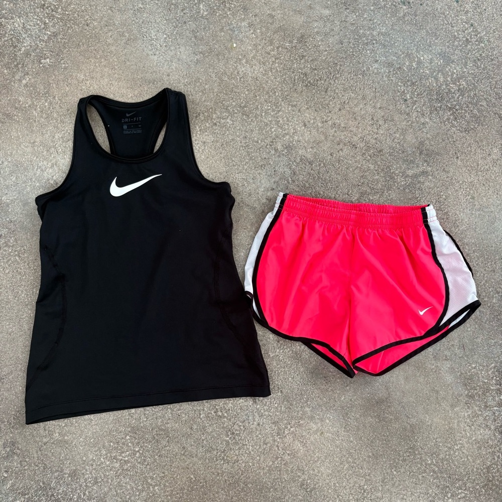 Nike Black Tank Top and Pink Shorts Set
